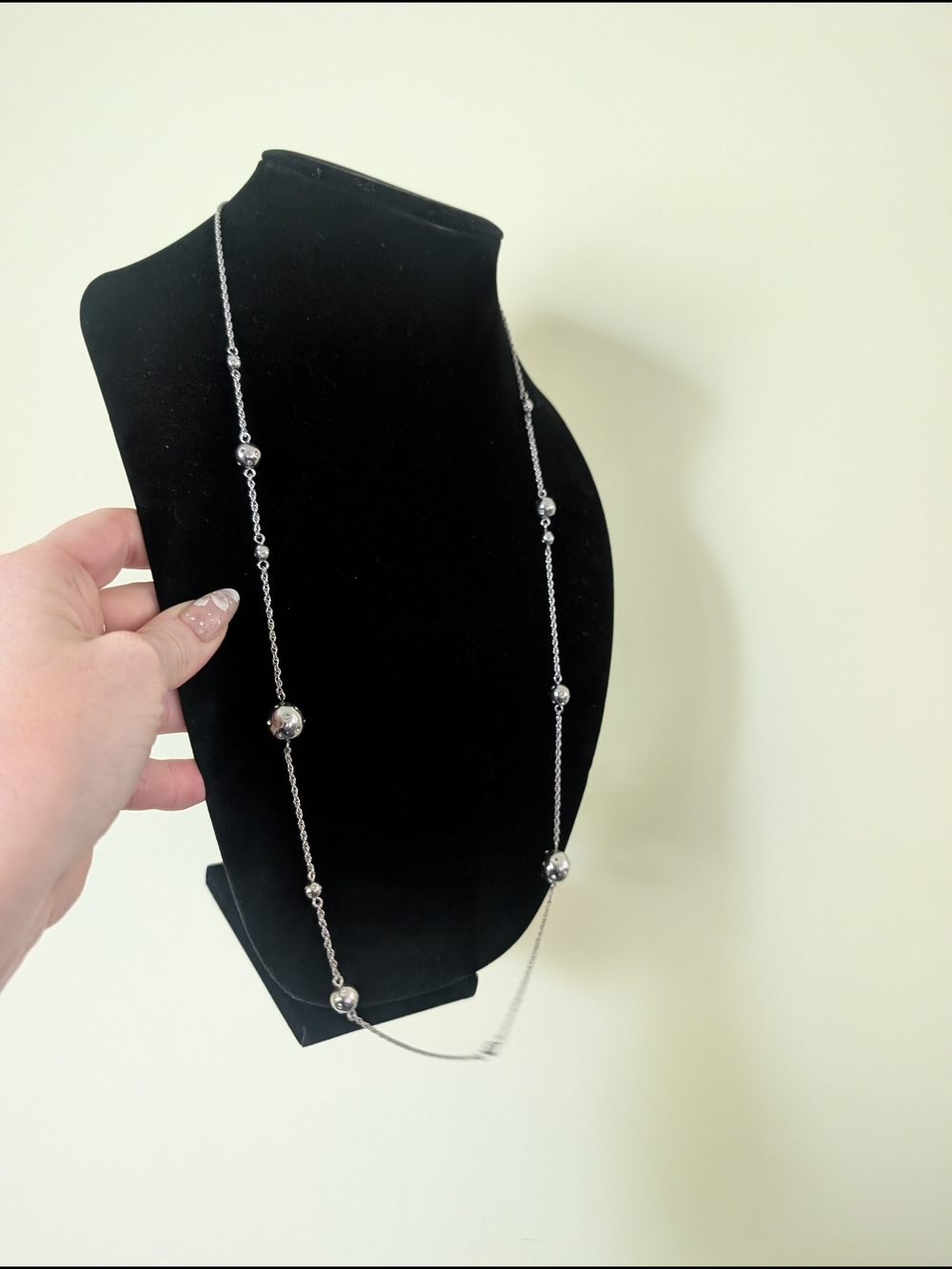 Banana Republic Silver-Tone Bead Long Necklace - Picture 5 of 9